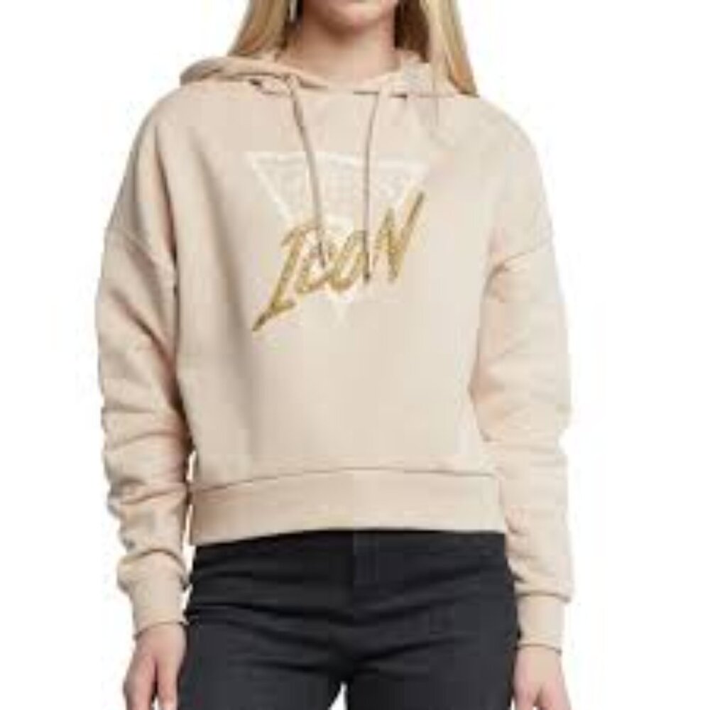 Guess Beige Women's sweatshirt hoodie size L NWT